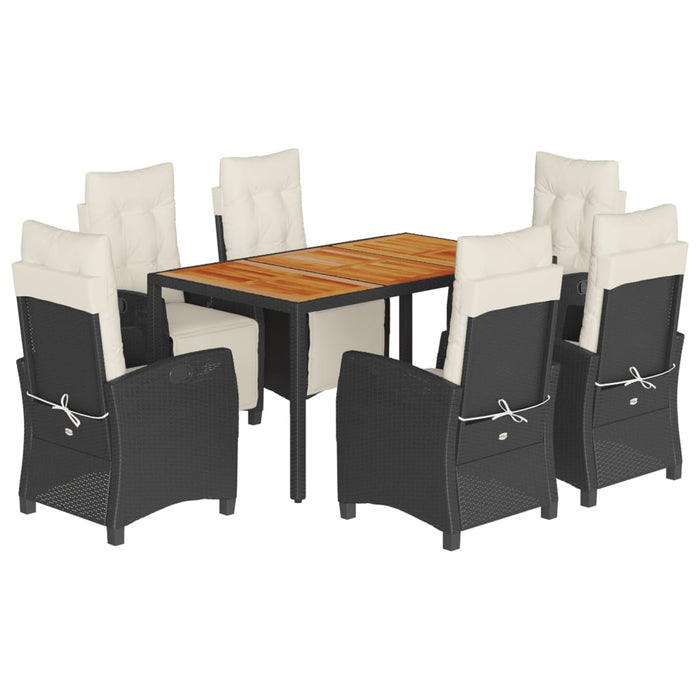 Set mobilier de grădină cu perne, 7 piese, negru, poliratan - WALTI WALTI
