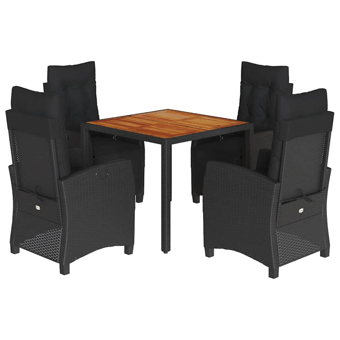 Set mobilier de grădină cu perne, 5 piese, negru, poliratan - WALTI WALTI