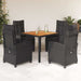 Set mobilier de grădină cu perne, 5 piese, negru, poliratan - WALTI WALTI