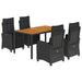 Set mobilier de grădină cu perne, 5 piese, negru, poliratan - WALTI WALTI