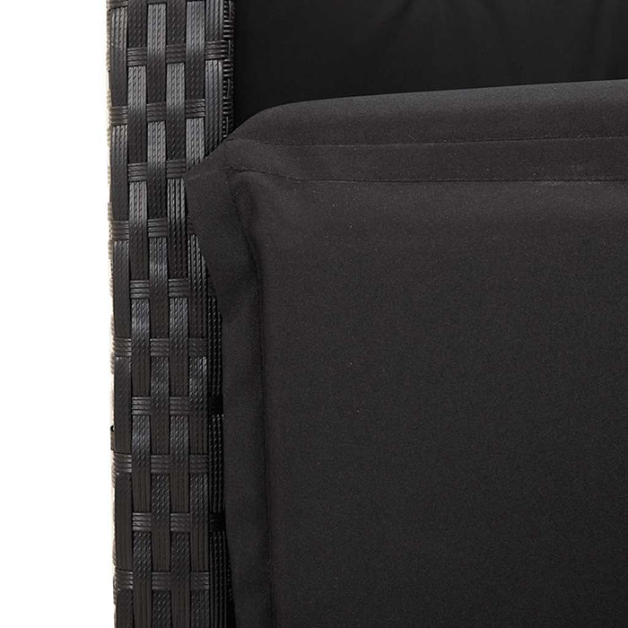 Set mobilier de grădină cu perne, 5 piese, negru, poliratan - WALTI WALTI