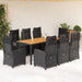 Set mobilier de grădină cu perne, 9 piese, negru, poliratan - WALTI WALTI