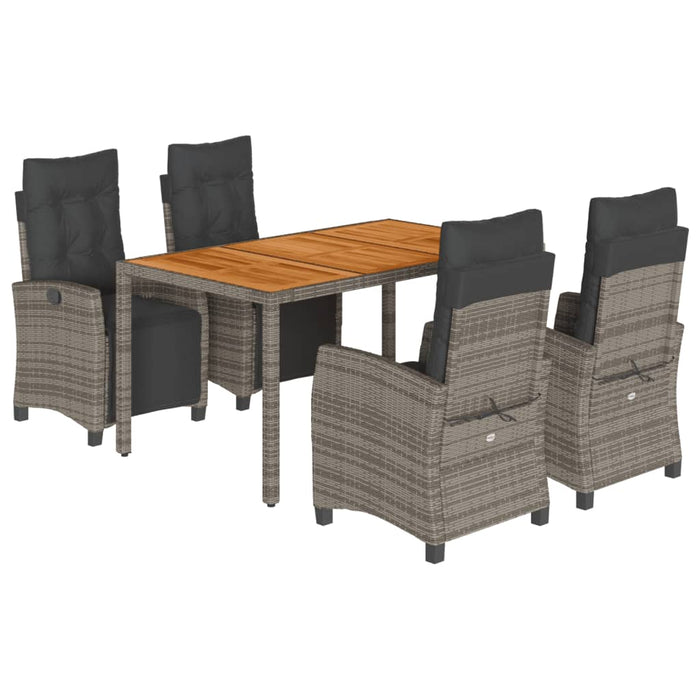 Set mobilier de grădină cu perne, 5 piese, gri, poliratan - WALTI WALTI
