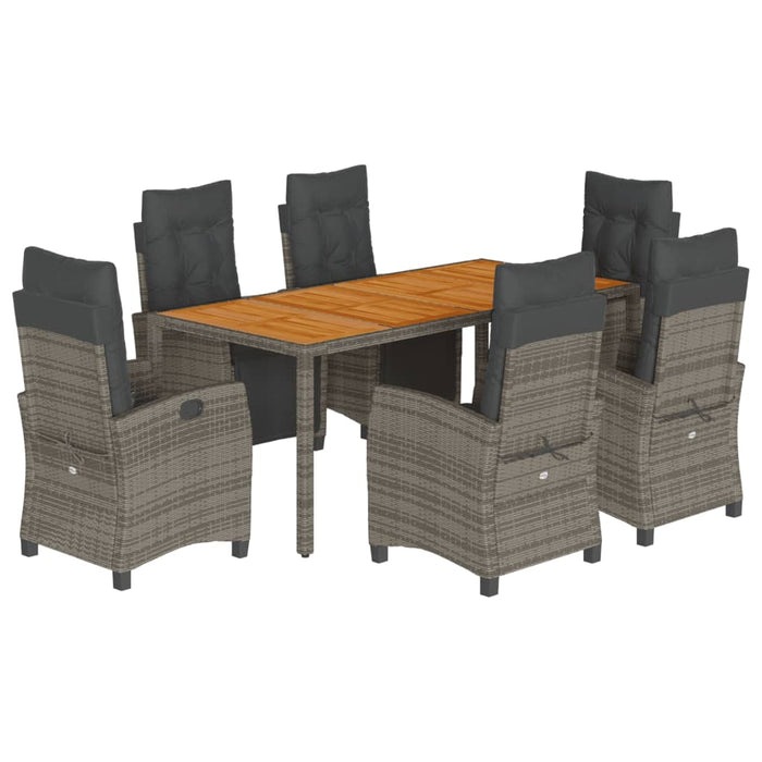 Set mobilier de grădină cu perne, 7 piese, gri, poliratan - WALTI WALTI