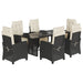 Set mobilier de grădină cu perne, 7 piese, negru, poliratan - WALTI WALTI