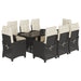 Set mobilier de grădină cu perne, 9 piese, negru, poliratan - WALTI WALTI