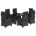 Set mobilier de grădină cu perne, 7 piese, negru, poliratan - WALTI WALTI