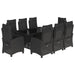 Set mobilier de grădină cu perne, 9 piese, negru, poliratan - WALTI WALTI