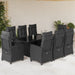 Set mobilier de grădină cu perne, 9 piese, negru, poliratan - WALTI WALTI