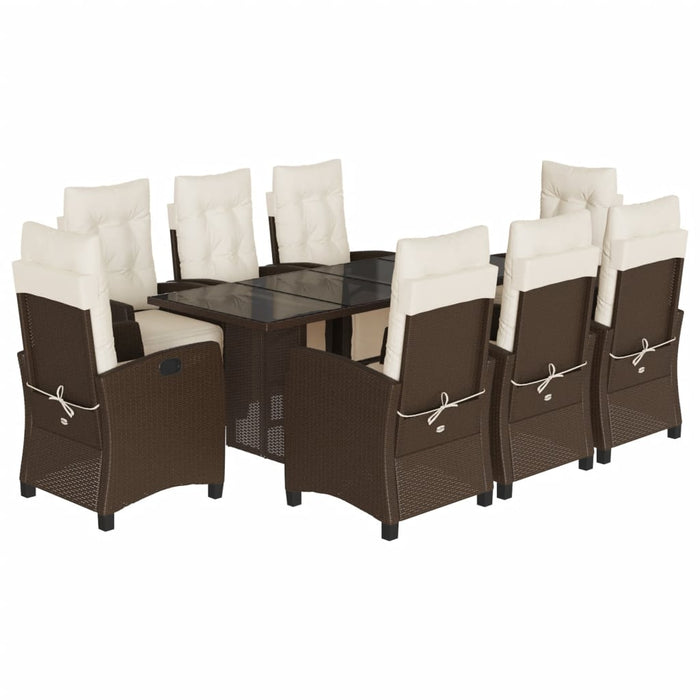 Set mobilier de grădină cu perne, 9 piese, maro, poliratan - WALTI WALTI