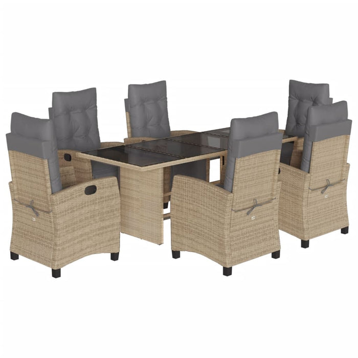 Set mobilier pentru grădină, 7 piese, cu perne, bej, poliratan - WALTI WALTI