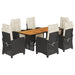 Set mobilier de grădină cu perne, 7 piese, negru, poliratan - WALTI WALTI
