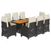 Set mobilier de grădină cu perne, 9 piese, negru, poliratan - WALTI WALTI