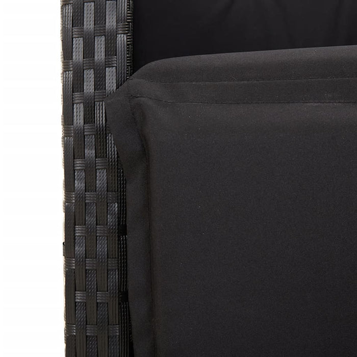 Set mobilier de grădină cu perne, 7 piese, negru, poliratan WALTI