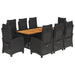 Set mobilier de grădină cu perne, 9 piese, negru, poliratan - WALTI WALTI