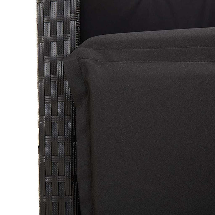 Set mobilier de grădină cu perne, 9 piese, negru, poliratan - WALTI WALTI