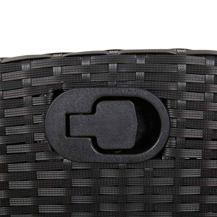 Set mobilier de grădină cu perne, 9 piese, negru, poliratan - WALTI WALTI