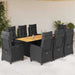 Set mobilier de grădină cu perne, 9 piese, negru, poliratan - WALTI WALTI