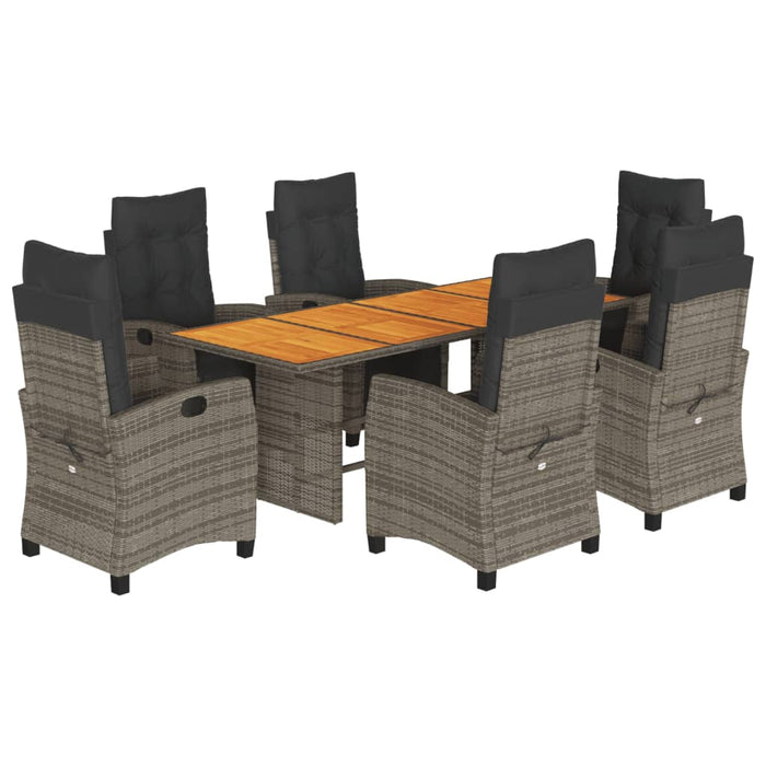 Set mobilier de grădină cu perne, 7 piese, gri, poliratan - WALTI WALTI