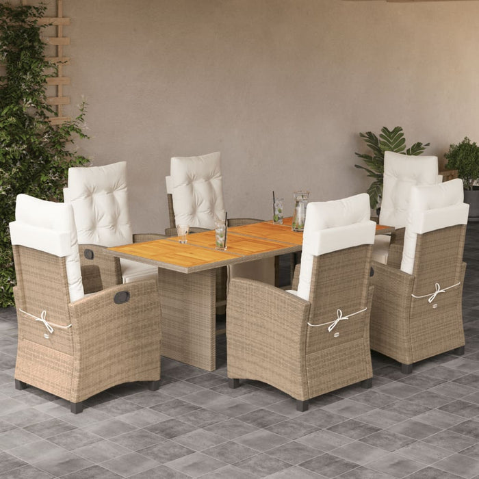 Set mobilier pentru grădină, 7 piese, cu perne, bej, poliratan - WALTI WALTI