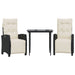 Set mobilier de grădină cu perne, 3 piese, negru, poliratan - WALTI WALTI