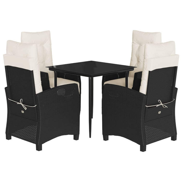 Set mobilier de grădină cu perne, 5 piese, negru, poliratan - WALTI WALTI