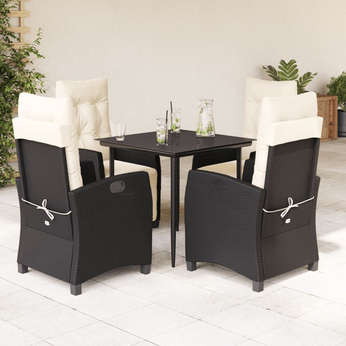 Set mobilier de grădină cu perne, 5 piese, negru, poliratan - WALTI WALTI