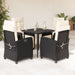 Set mobilier de grădină cu perne, 5 piese, negru, poliratan - WALTI WALTI