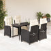 Set mobilier de grădină cu perne, 5 piese, negru, poliratan - WALTI WALTI