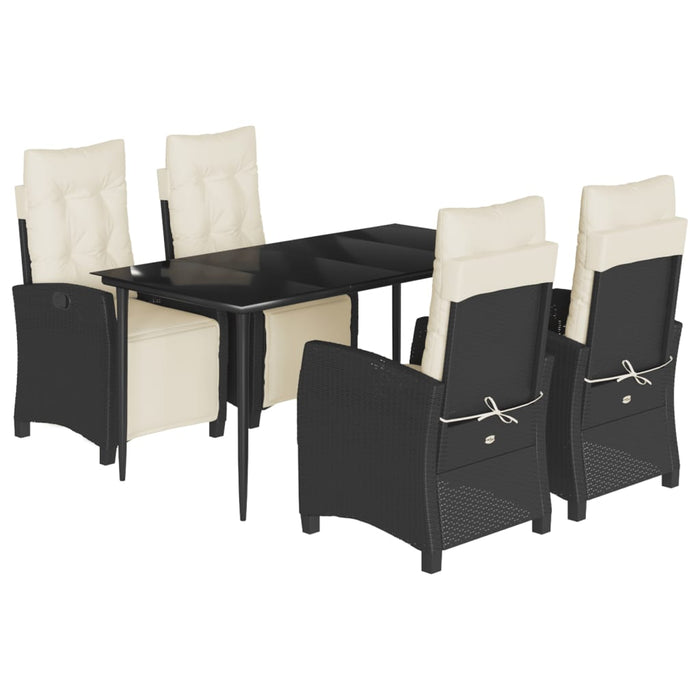 Set mobilier de grădină cu perne, 5 piese, negru, poliratan - WALTI WALTI