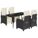Set mobilier de grădină cu perne, 5 piese, negru, poliratan - WALTI WALTI