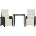Set mobilier de grădină cu perne, 3 piese, negru, poliratan - WALTI WALTI