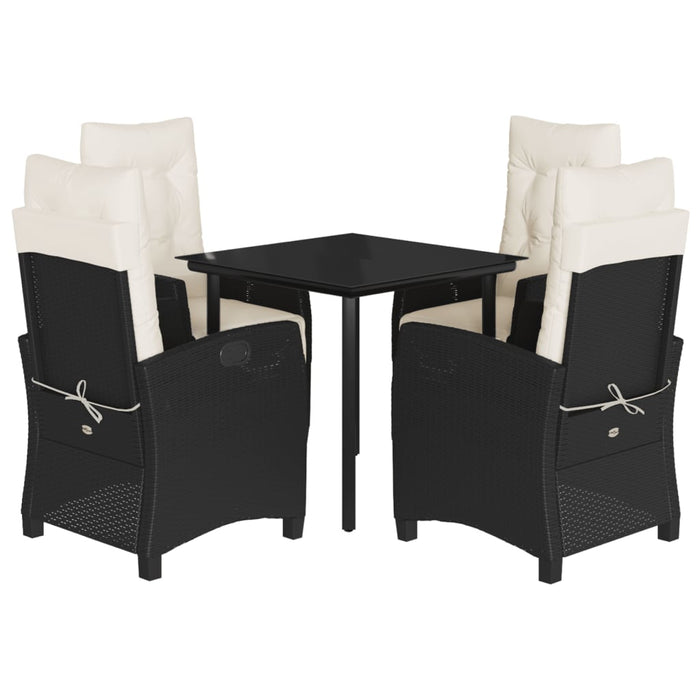 Set mobilier de grădină cu perne, 5 piese, negru, poliratan - WALTI WALTI