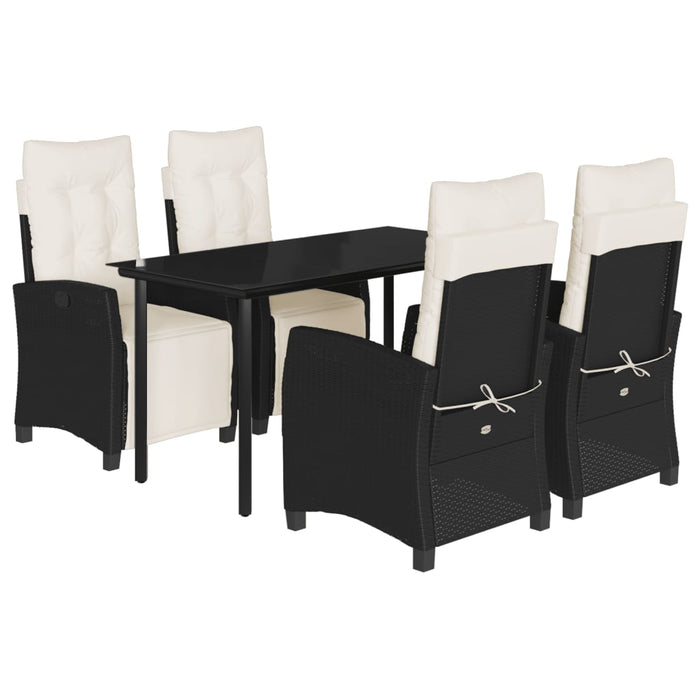 Set mobilier de grădină cu perne, 5 piese, negru, poliratan - WALTI WALTI