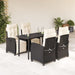 Set mobilier de grădină cu perne, 5 piese, negru, poliratan - WALTI WALTI