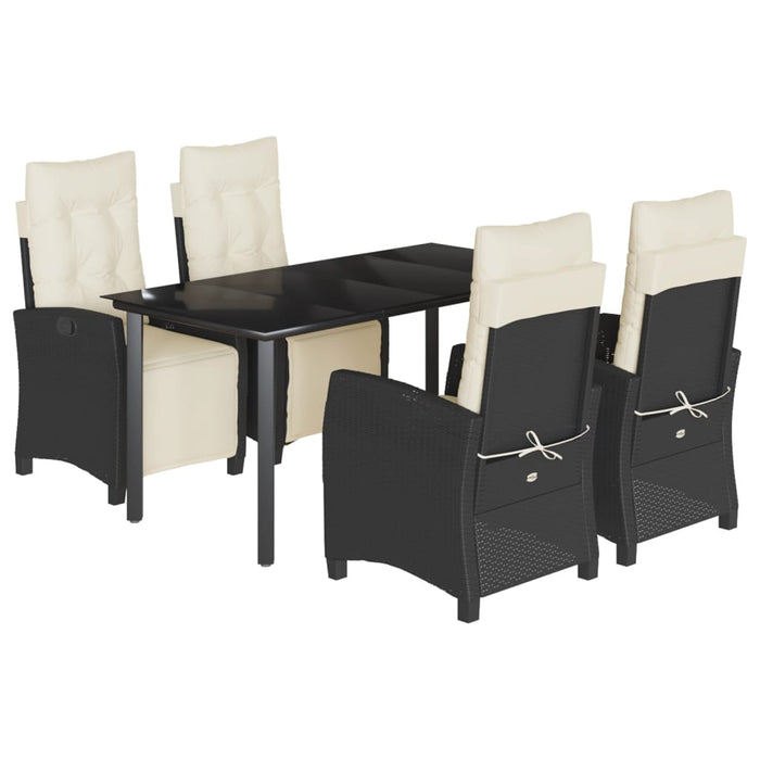 Set mobilier de grădină cu perne, 5 piese, negru, poliratan - WALTI WALTI