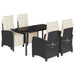 Set mobilier de grădină cu perne, 5 piese, negru, poliratan - WALTI WALTI
