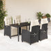 Set mobilier de grădină cu perne, 5 piese, negru, poliratan - WALTI WALTI