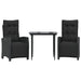 Set mobilier de grădină cu perne, 3 piese, negru, poliratan - WALTI WALTI