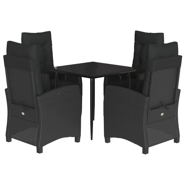 Set mobilier de grădină cu perne, 5 piese, negru, poliratan - WALTI WALTI