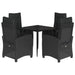Set mobilier de grădină cu perne, 5 piese, negru, poliratan - WALTI WALTI