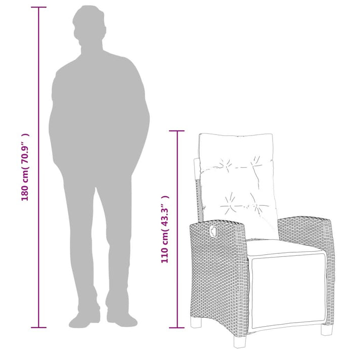 Set mobilier de grădină cu perne, 5 piese, negru, poliratan - WALTI WALTI