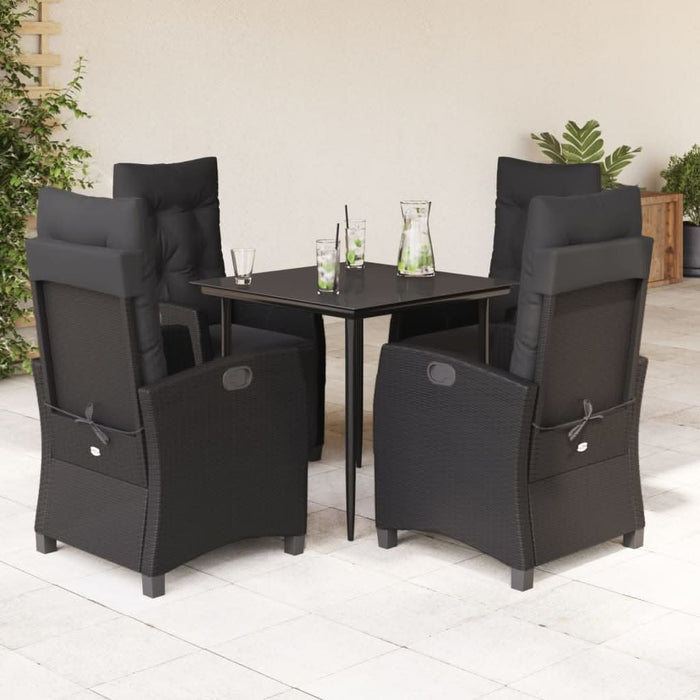 Set mobilier de grădină cu perne, 5 piese, negru, poliratan - WALTI WALTI