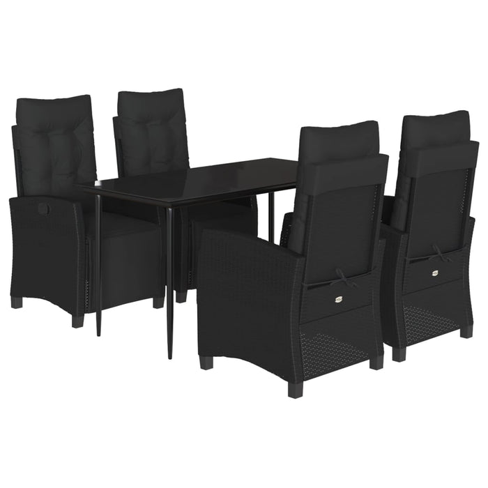 Set mobilier de grădină cu perne, 5 piese, negru, poliratan - WALTI WALTI