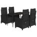 Set mobilier de grădină cu perne, 5 piese, negru, poliratan - WALTI WALTI