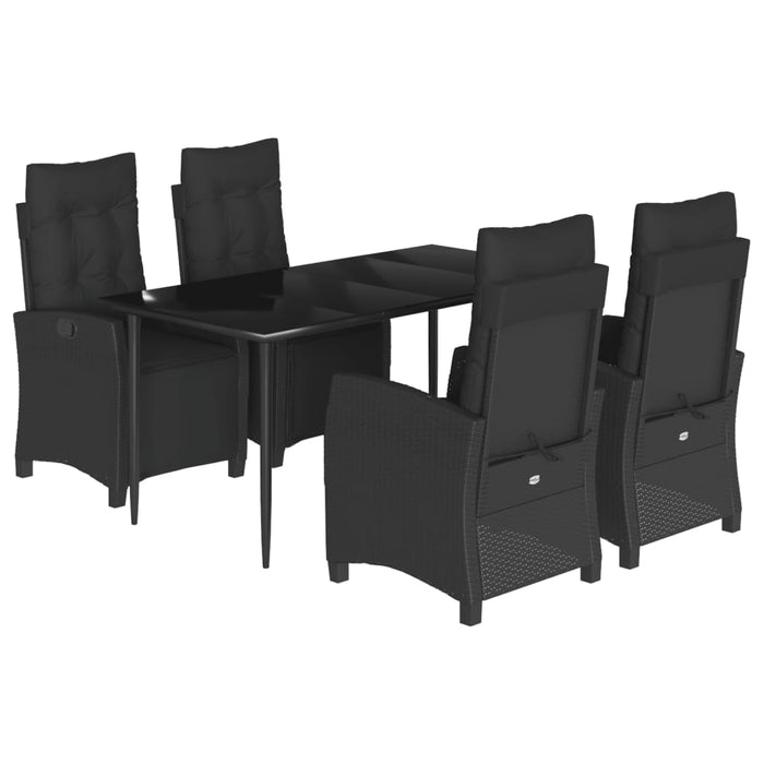 Set mobilier de grădină cu perne, 5 piese, negru, poliratan - WALTI WALTI