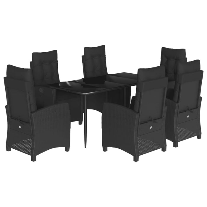 Set mobilier de grădină cu perne, 7 piese, negru, poliratan - WALTI WALTI