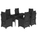 Set mobilier de grădină cu perne, 7 piese, negru, poliratan - WALTI WALTI