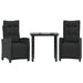 Set mobilier de grădină cu perne, 3 piese, negru, poliratan - WALTI WALTI
