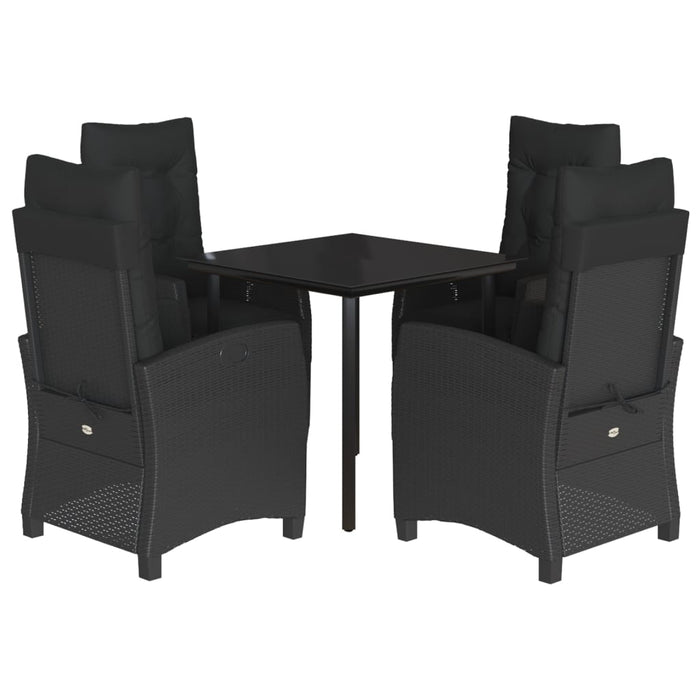 Set mobilier de grădină cu perne, 5 piese, negru, poliratan - WALTI WALTI